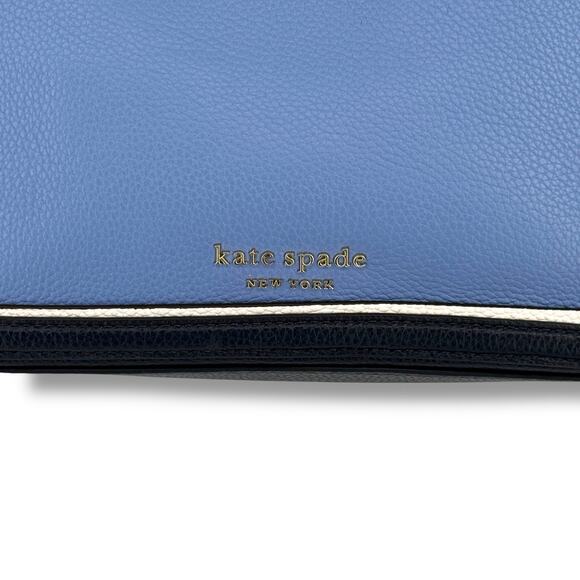 Kate Spade Hudson Blue Colorblocked Medium Leather Purse Handbag Small - Picture 2 of 7